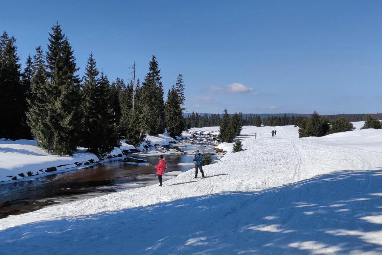 Enjoy Harrachov - Atraktivní slunné studio Čertovka v centru Harrachova s herní konzolí, Netflix, jedinečným výhledem na Čertovu horu a areál skokanských můstků se sjezdovkou Exterior foto